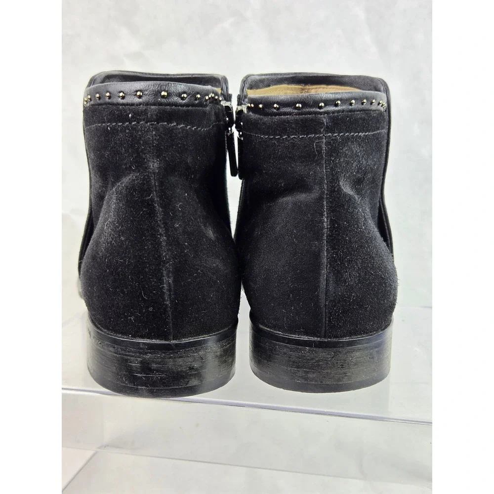 Italeau Miralda Womens Black Studded Ankle Boot Minimalist Bootie Leather Boho